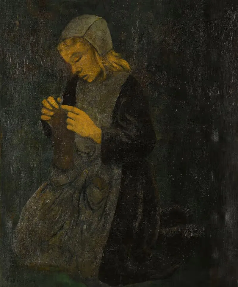 Jeune bretonne tricotant — Paul Sérusier