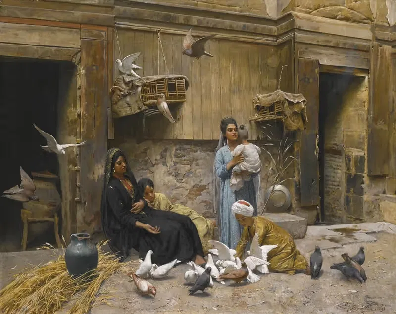 A Cairene Courtyard by Rudolf Swoboda, 1891 — digital art print download