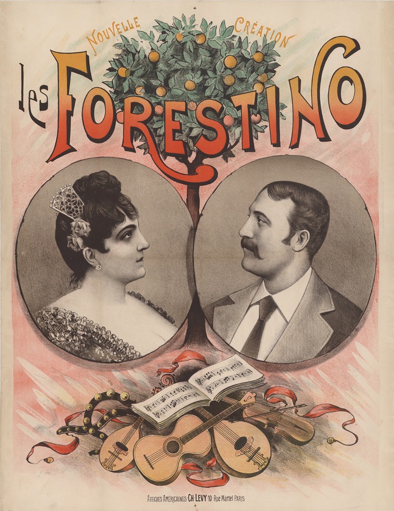 Les Forestino. duo de chanteurs by Imp. Charles Lévy, 1888-1894 — digital art print download