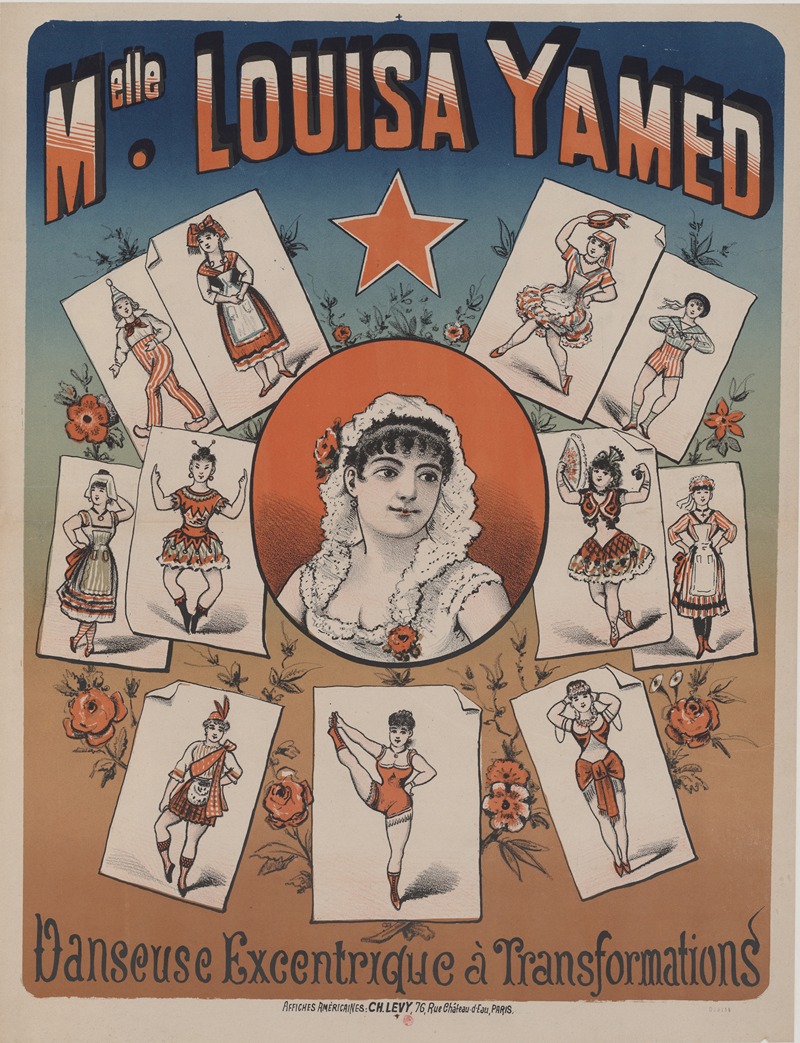 Melle Louisa Yamed. Danseuse excentique à transformations — Imp. Charles Lévy