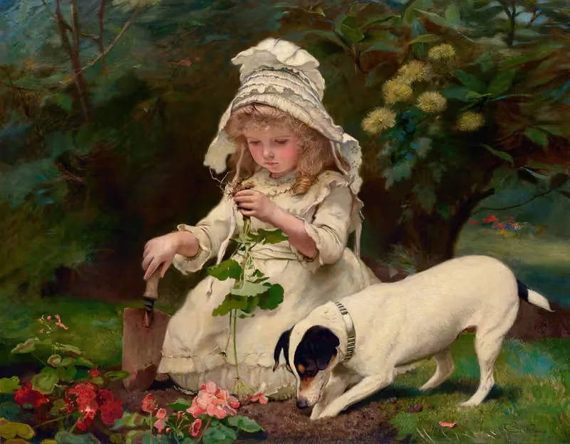 Любительские садоводы by Чарльз Бертон Барбер, 1885 — digital art print download