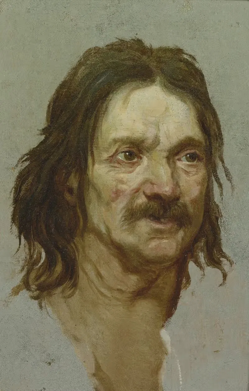 Head of a man with a moustache — Etienne-Louis Advinent