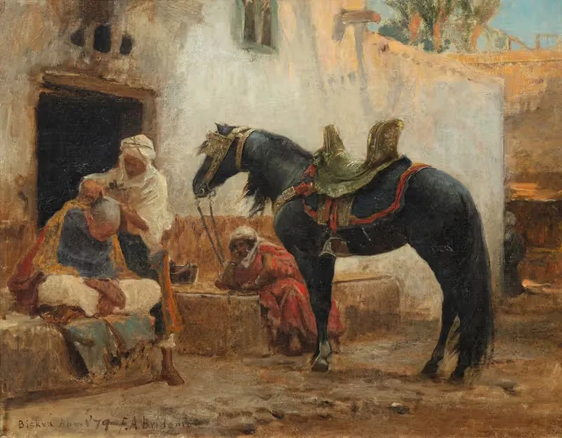 Парикмахер из Бискры by Фредерик Артур Бриджман, 1879 — digital art print download