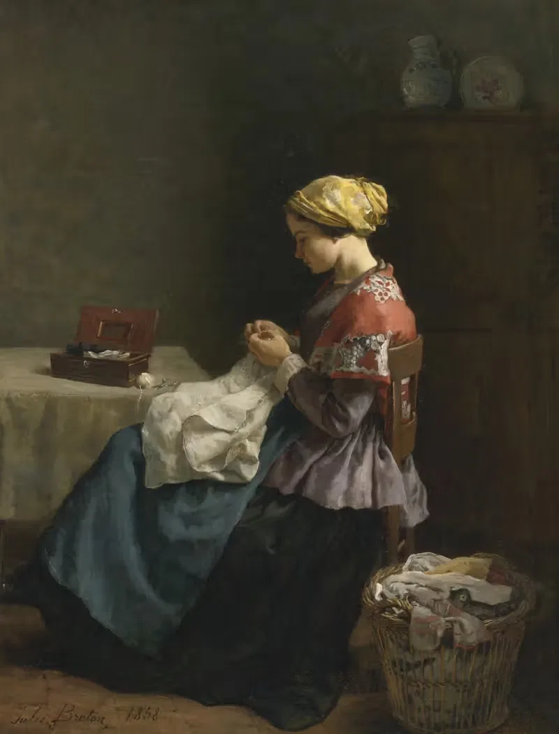 Маленькая швея by Жюль Брета, 1858 — digital art print download