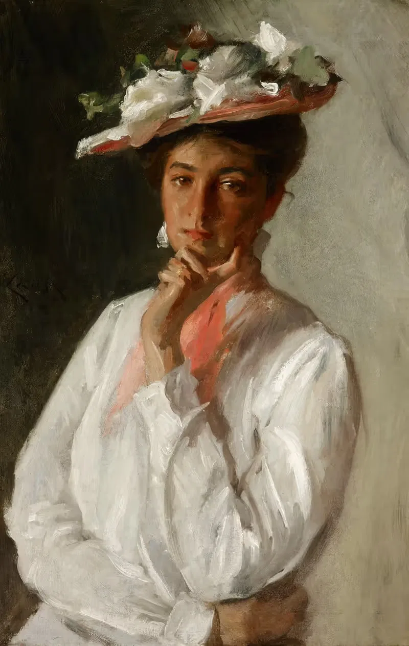 Женщина в белом by Уильям Мерритт Чейз, 1902 — digital art print download