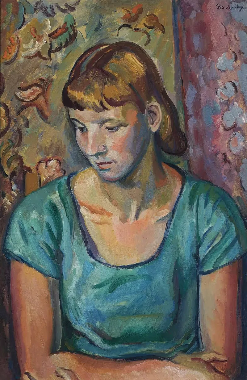 Зеленое платье by Бернард Менинский, 1930 — digital art print download