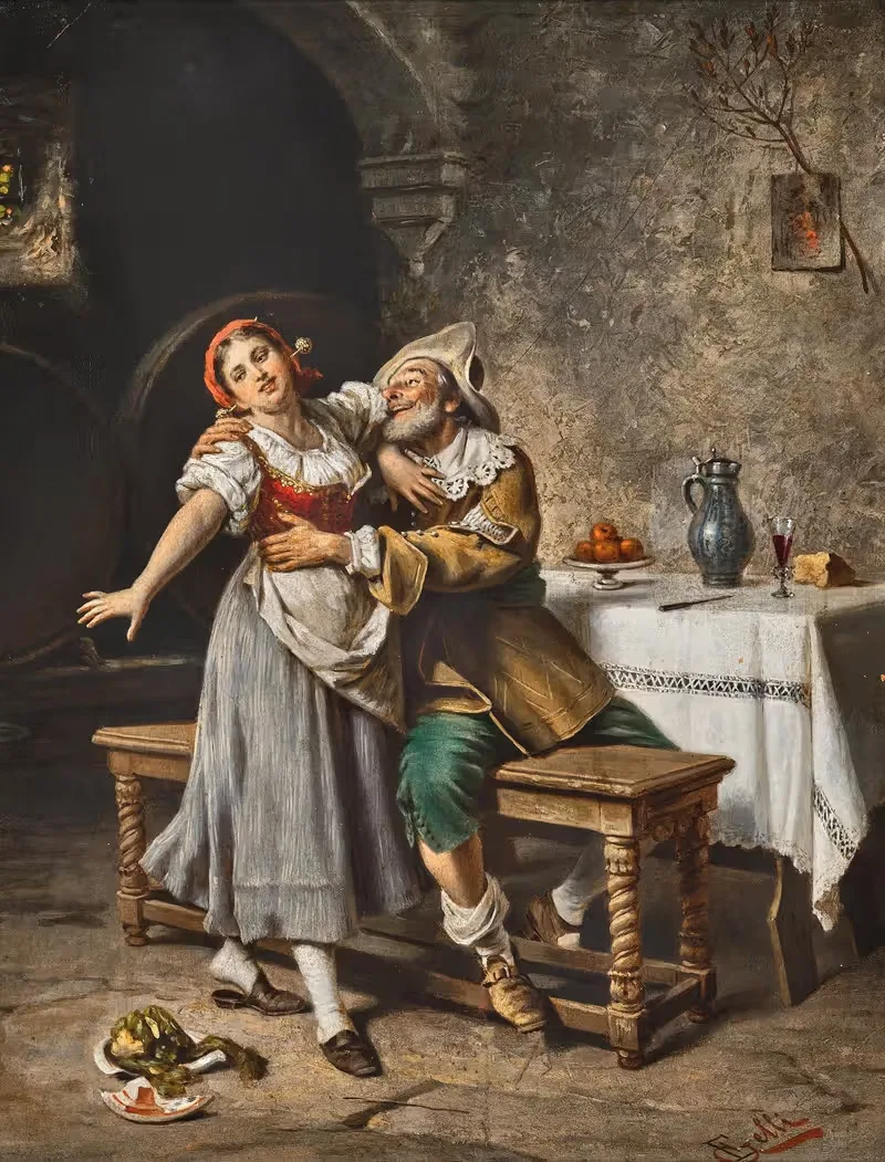 Невоздержанный кавалер в винном погребе by Эдуардо Джелли — digital art print download