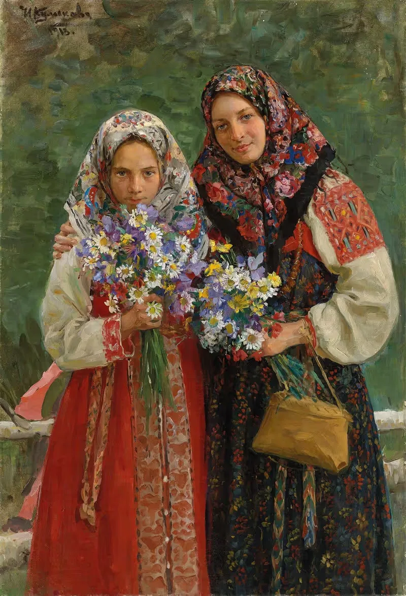 Крестьяночки by Иван Семёнович Куликов, 1913 — digital art print download