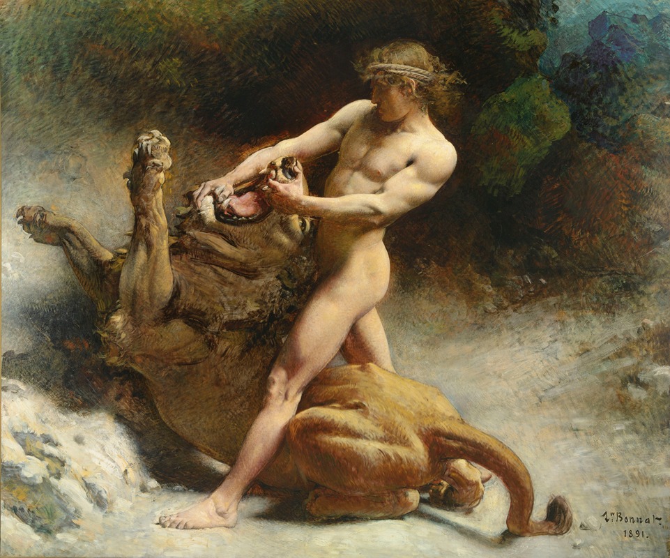 Samson's Youth by Леон Боннат, 1891 — digital art print download