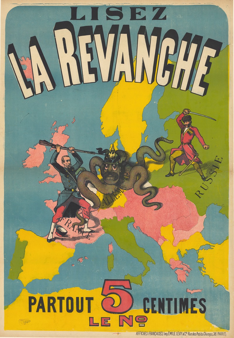 Lisez la Revanche by Имп. Эмиль Леви, 1888 — digital art print download