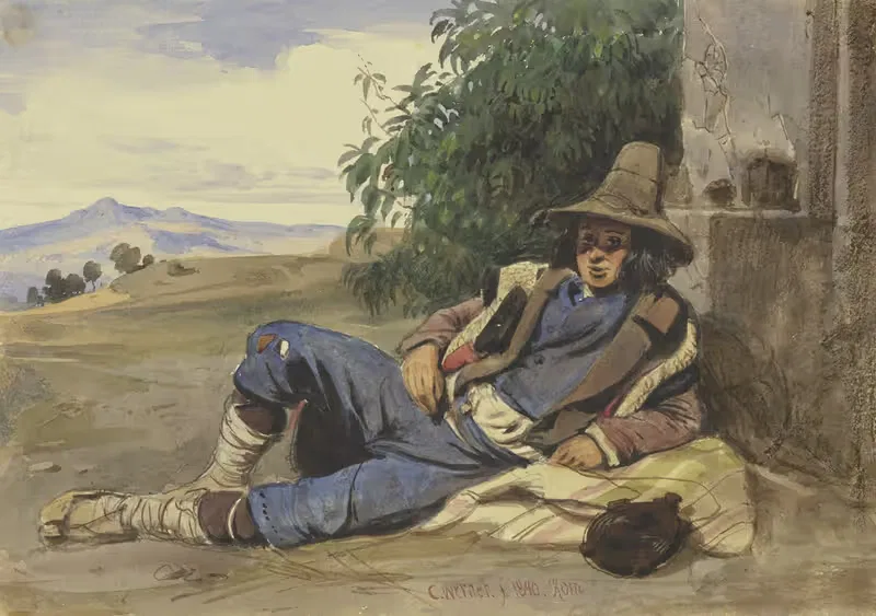 Савойардка, лежащая на земле by Карл Фридрих Генрих Вернер, 1840 — digital art print download
