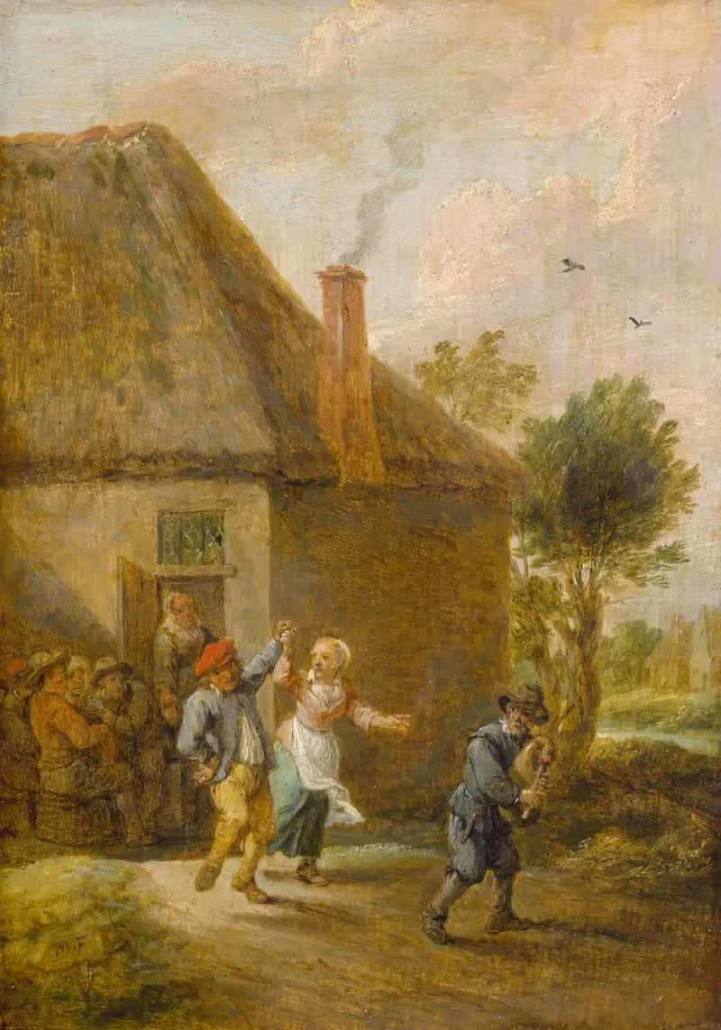 Peasants Dancing in Front of an Inn — David Teniers The Younger