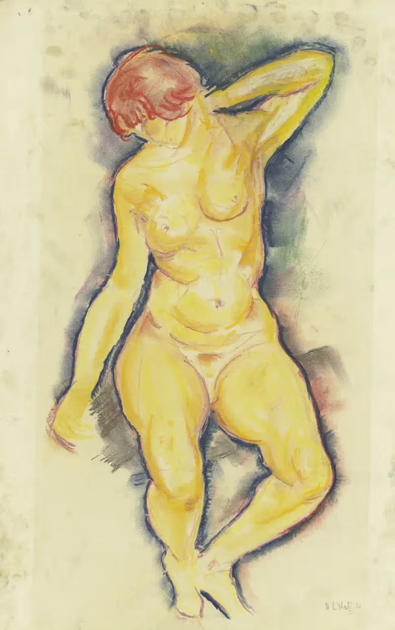 Женский ню by Ханс Людвиг Кац, 1921 — digital art print download