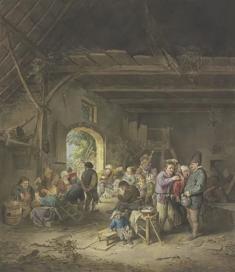 Пьяные крестьяне в амбаре by Якобус Буйс, 1778 — digital art print download