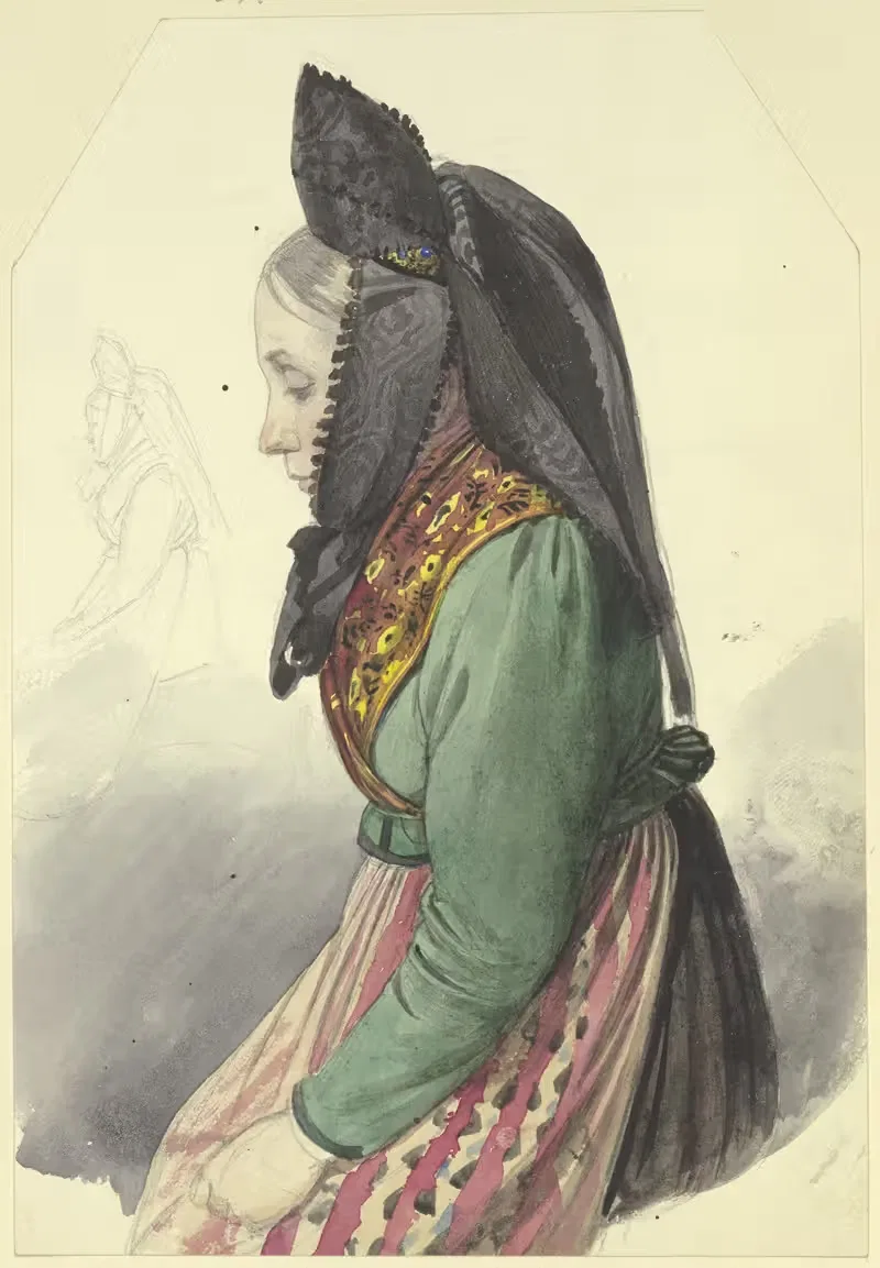 Peasant girl to the left — Jakob Becker