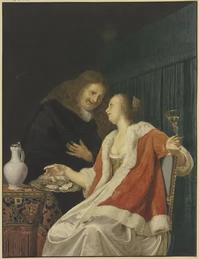 Устрицы by Ян Фредерик Ширеке, 1661 — digital art print download