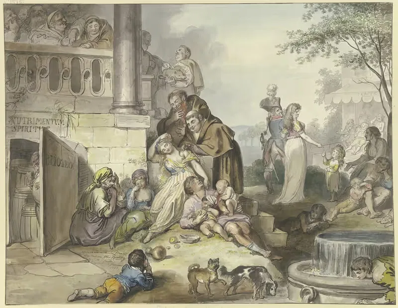 Приятное безделье в Неаполе by Иоганн Генрих Рамберг, 1797 — digital art print download