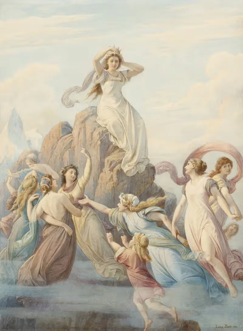 Illustration zu Schillers Berglied (Mittelteil) — Leopold Bode