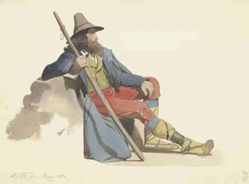 Покойный пастух римской кампании by Людвиг Тирш, 1851 — digital art print download