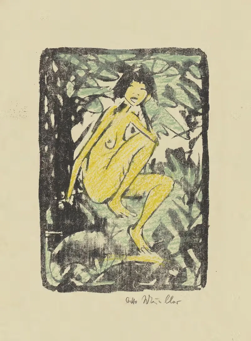 Sitzende, von Blattwerk umgeben — Otto Mueller
