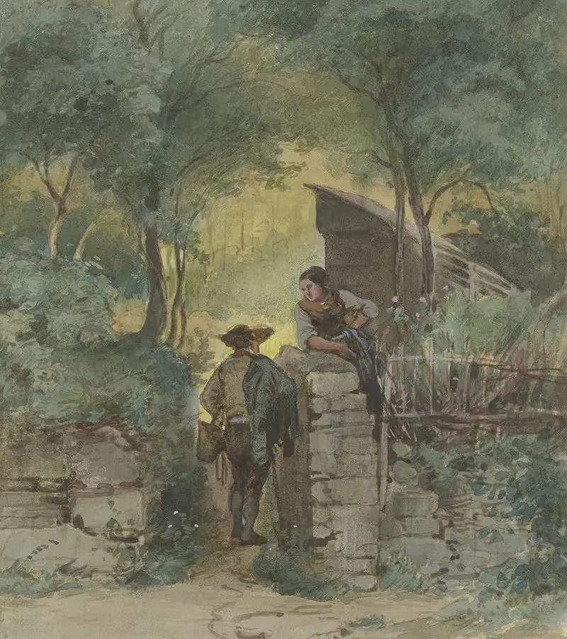 Conversation at the park gate by Philipp Rumpf — digital art print download