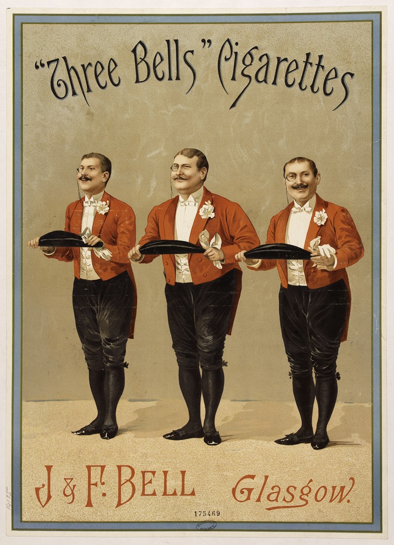 Three bells Cigarettes J. & F. Bell, Glasgow — Imp. F. Champenois
