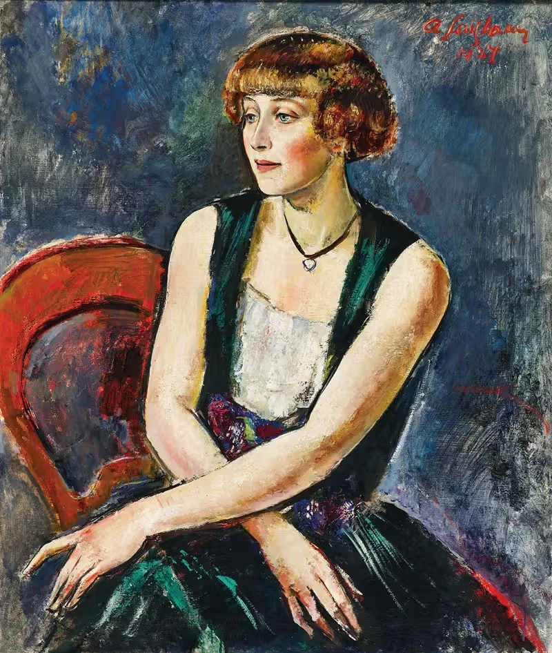 Sitzende Dame mit Pagenkopf (Lisl Schöller) — Anton Faistauer