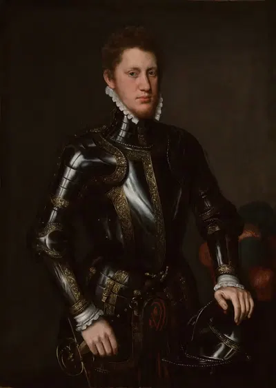 Portrait of a Man in Armor by Follower of Antonis Mor, 1558 — digital art print download
