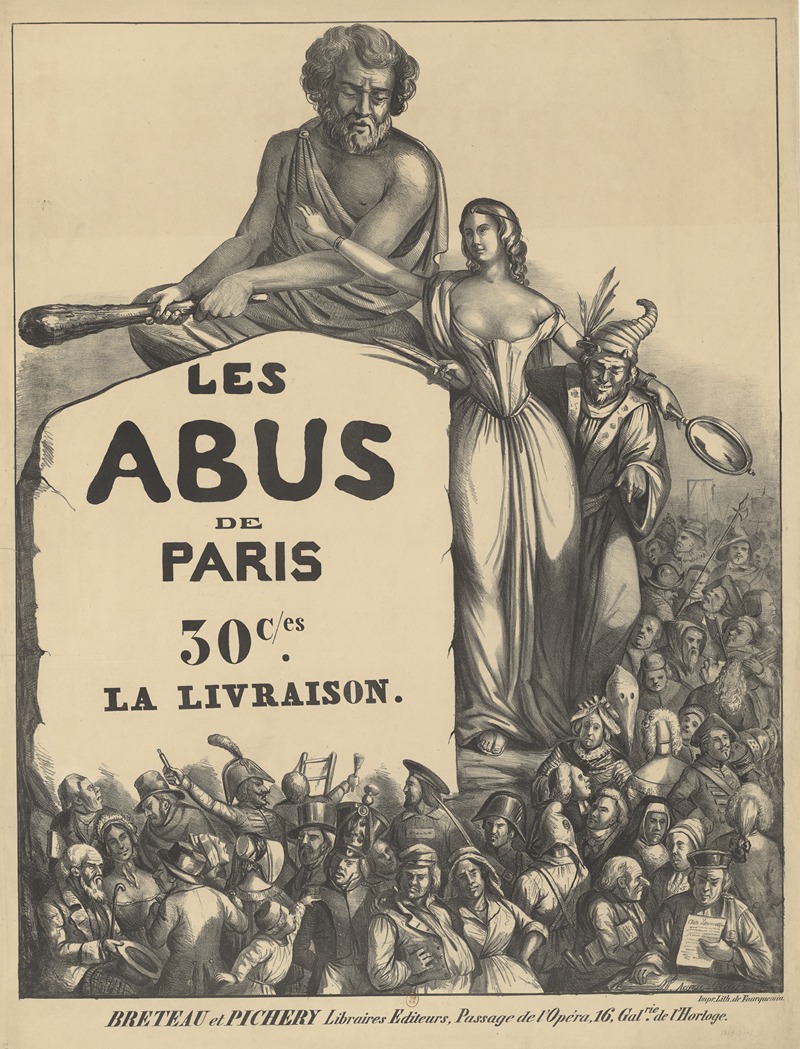 Les Abus de Paris 30cs la livraison by Imp. Fourquemin, 1842 — digital art print download