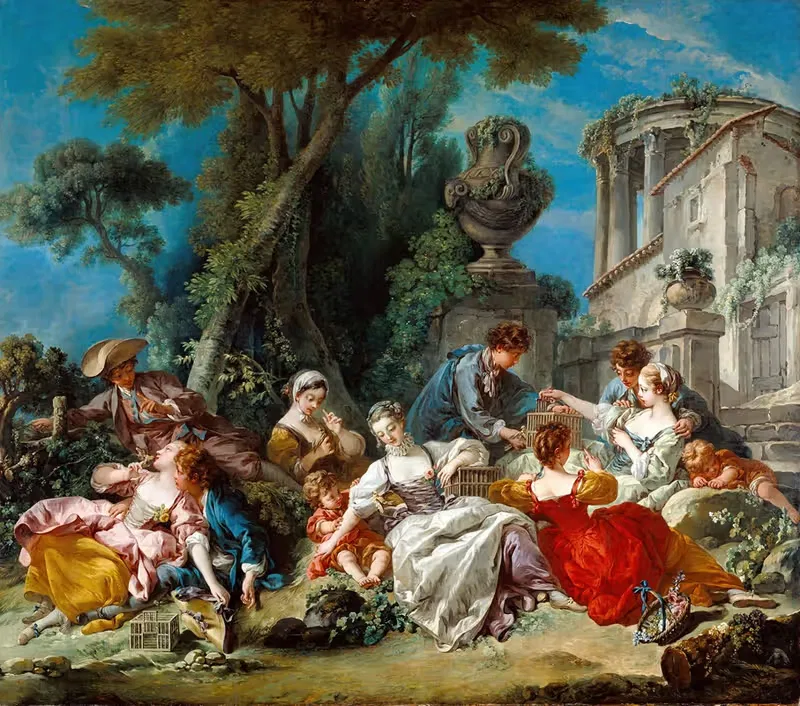 Ловцы птиц by Франсуа Буше, 1748 — digital art print download