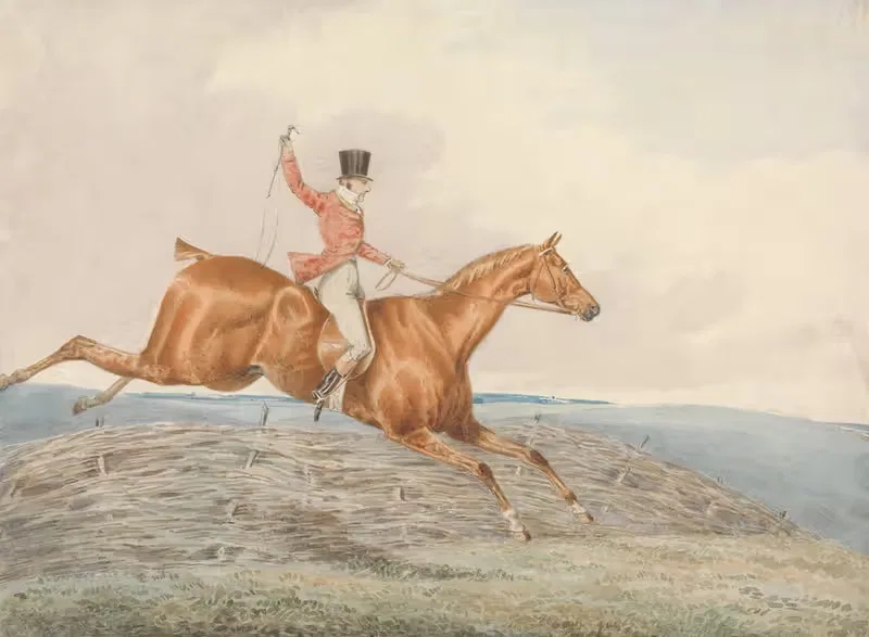 Foxhunting; Rider, Taking a Fence — George Alken