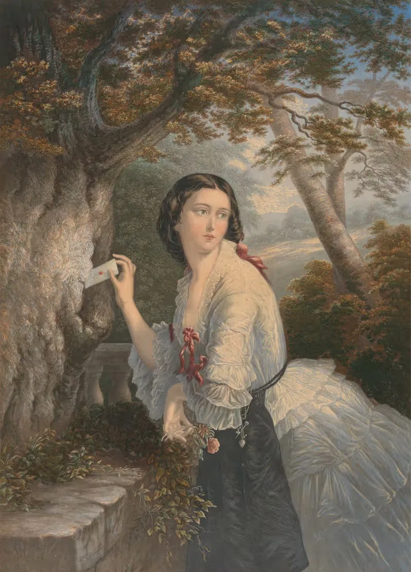 The Lover's Letter Box by George Baxter — digital art print download