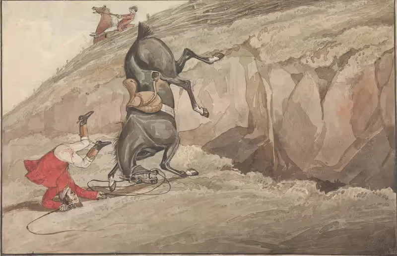 'Делаем дело; и дело сделано;' Прыжок вниз завершен by Генри Томас Алкен, 1818 — digital art print download