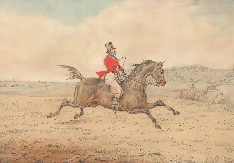 'Riding to Horses with Difficulty' by Henry Thomas Alken — digital art print download