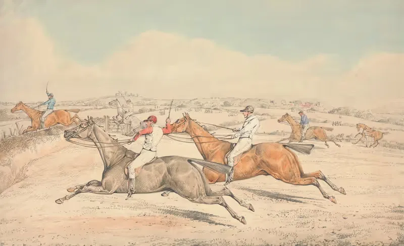 Steeplechasing; The Field Coming up to a Ditch — Henry Thomas Alken