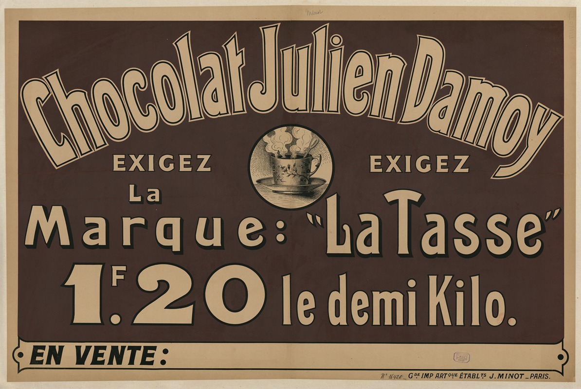 Chocolat Julien Damoy by Imp. J. Minot, 1903 — digital art print download