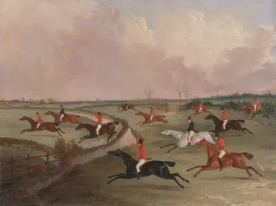The Quorn Hunt in Full Cry; Second Horses by John Dalby — digital art print download
