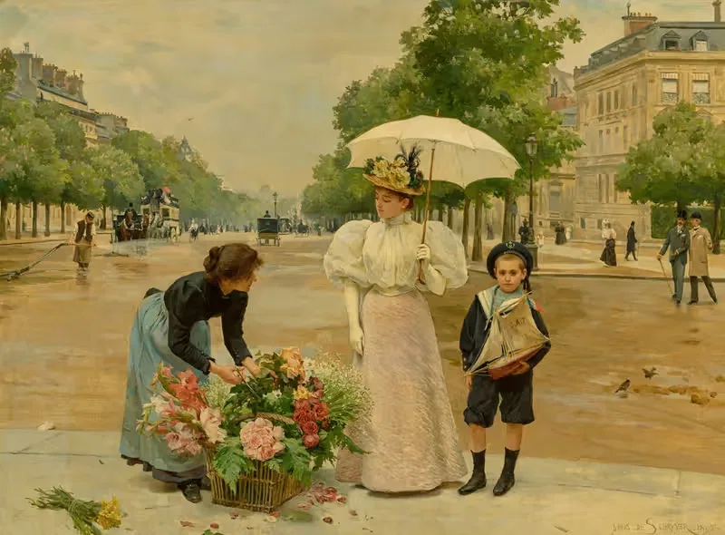 Проспект Шанз-Элизе by Луи Мари Де Шривер, 1895 — digital art print download