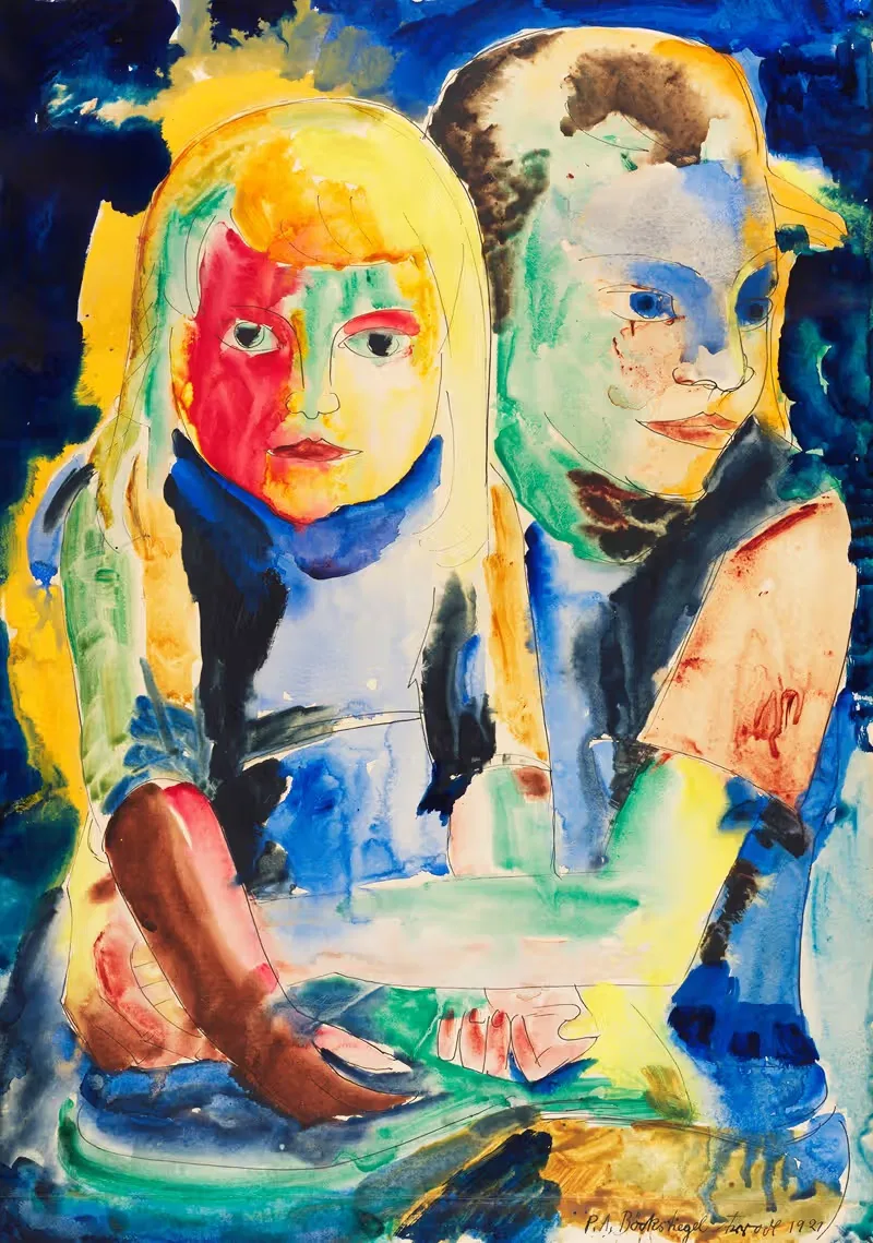 Zwei Bauernmädchen aus Westfalen — Peter August Böckstiegel