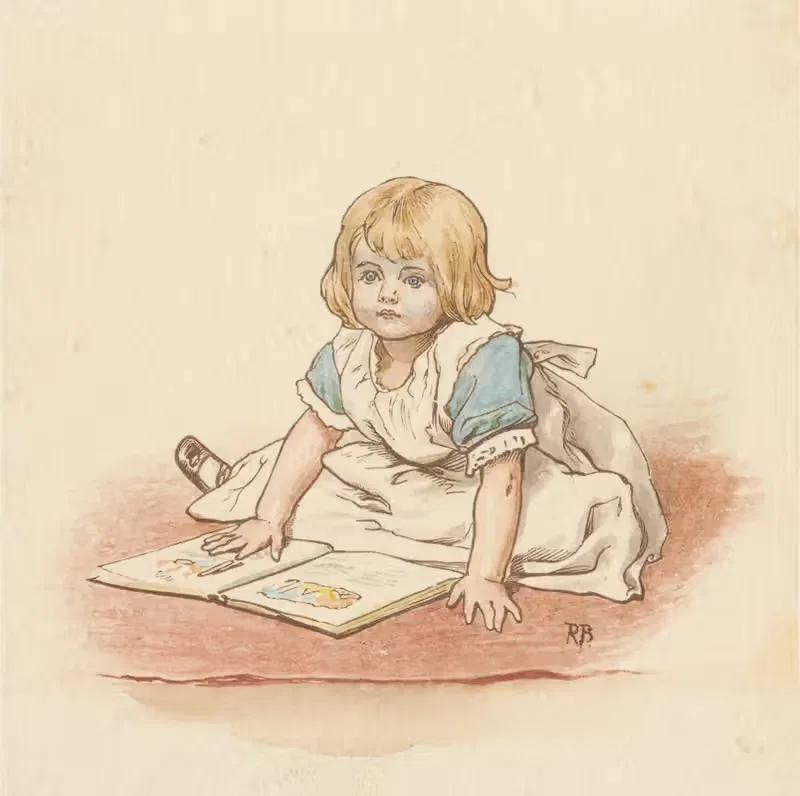 Girl Reading a Picture Book — Robert Barnes