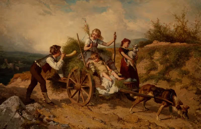 Деревенские дети by Теодор Жерар, 1873 — digital art print download
