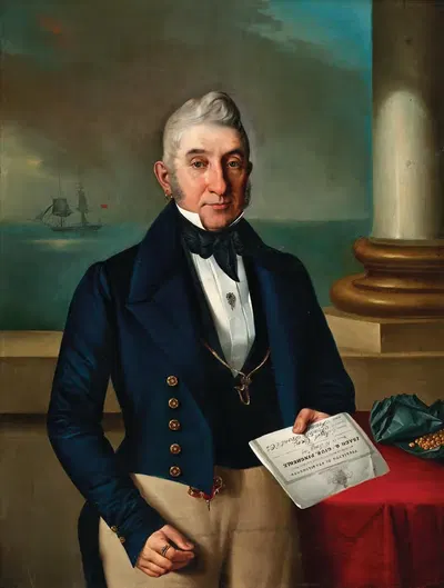 Портрет Якова Коэна (1782-1852), зернового купца из Триеста by Джузеппе Томинц, 1782-1852 — digital art print download