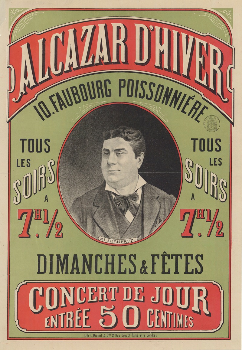 Alcazar d'Hiver… Mr. Bienfait — Imp. L. Michel