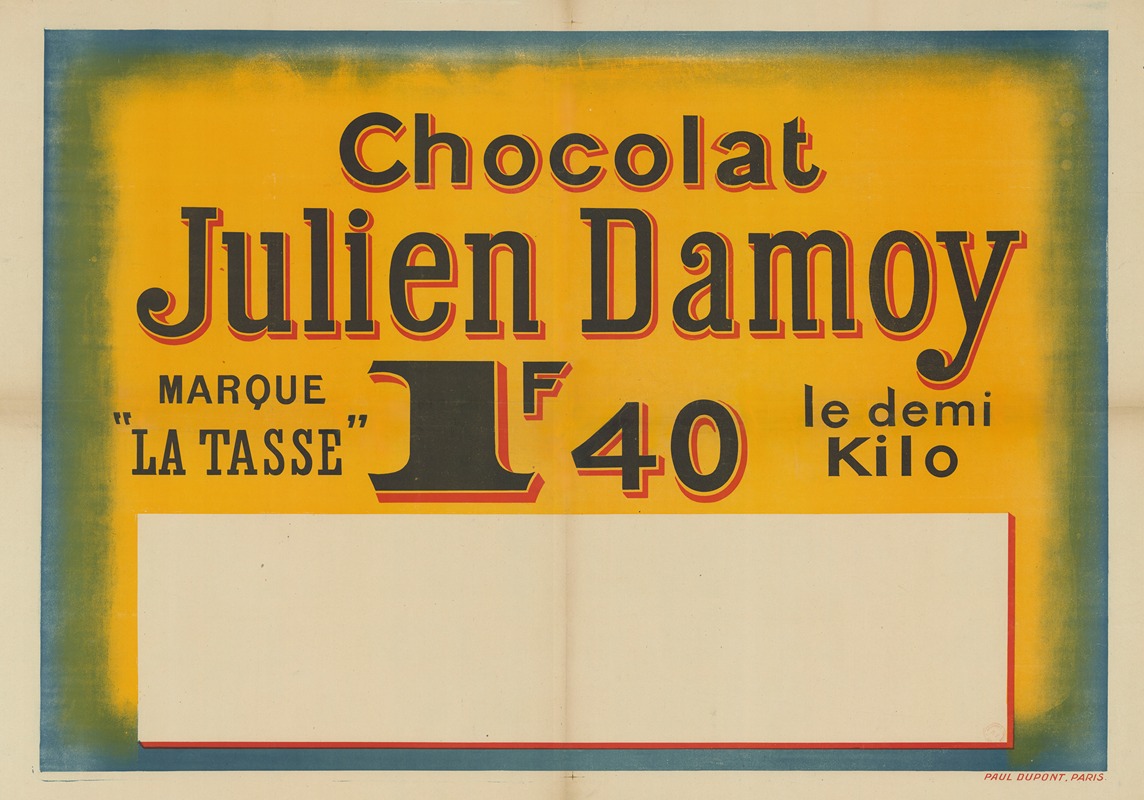 Chocolat Julien Damoy by Имп. Поль Дюпон, 1908 — digital art print download