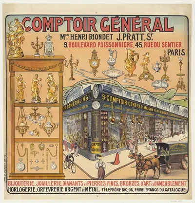 Comptoir général. Maison Henri Riondet, J. Pratt Sr. 9 boulevard poissonière by Imp. Paul Dupont, 1908 — digital art print…