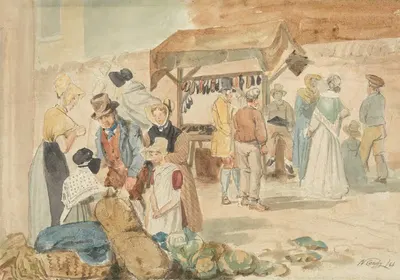 Рыночная площадь by Николас Конди, 1846 — digital art print download