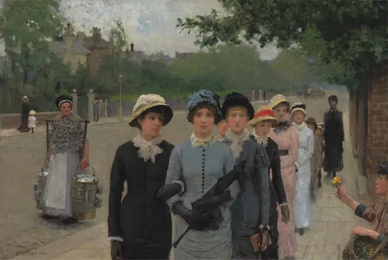 Школьницы by Сэр Джордж Клаусен, 1880 — digital art print download
