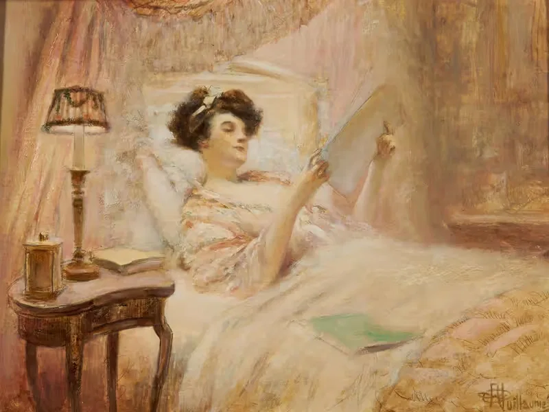 La lecture au lit by Albert Guillaume — digital art print download