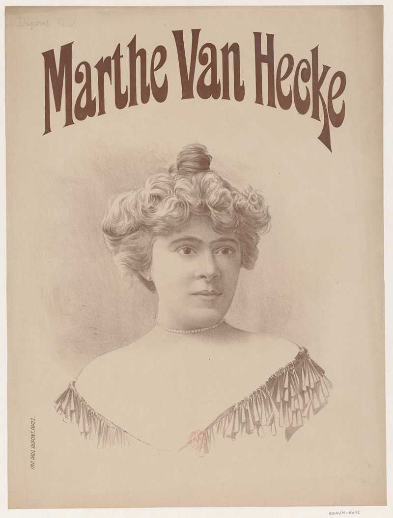 Marthe van Hecke by Имп. Поль Дюпон, 1905 — digital art print download