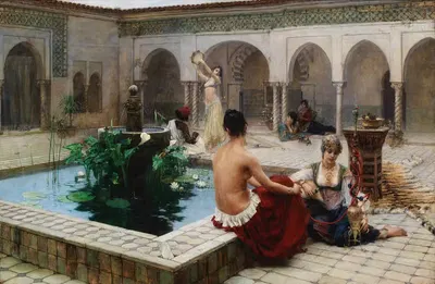 By the fountain by Ferdinand Max Bredt — digital art print download